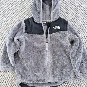 The North Face Kids Gray and Black Fleece Hoodie